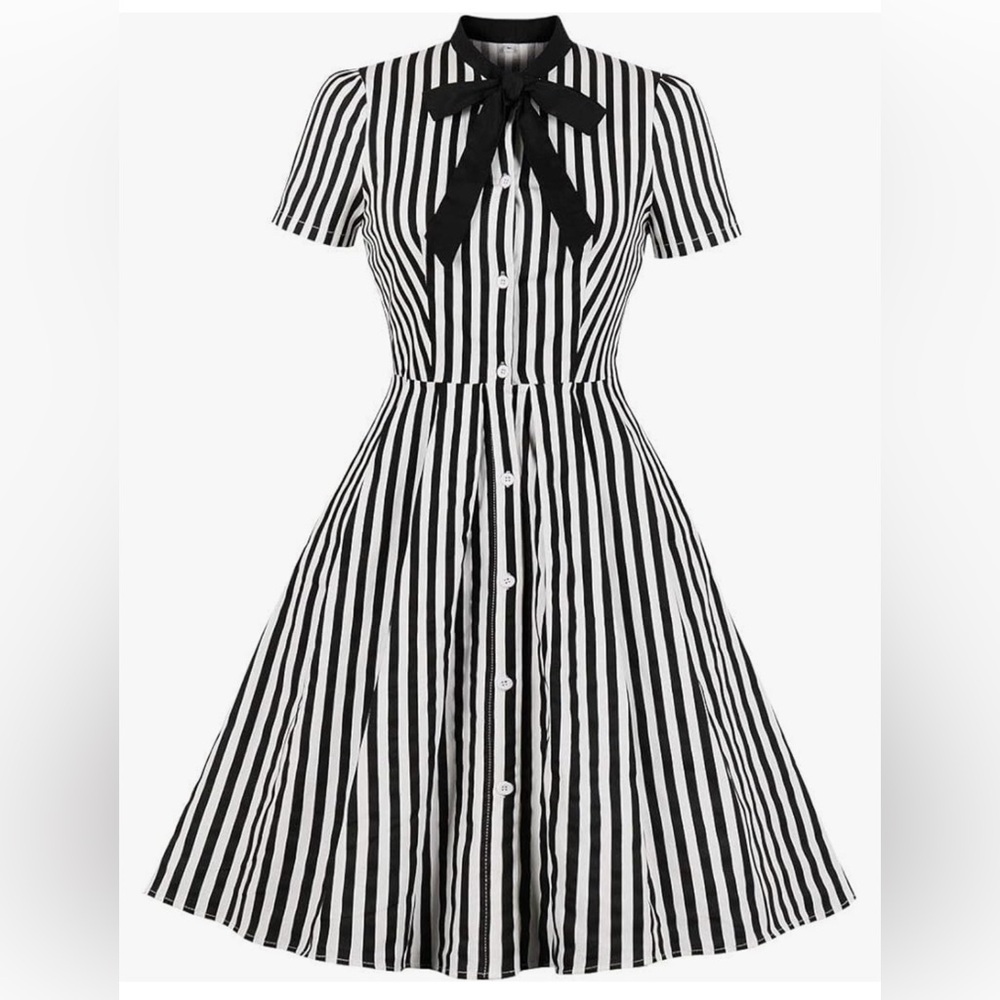 Black and White Striped Dress